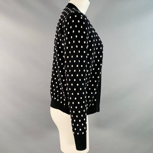 ESCADA Size M Black White Viscose Blend Polka Dot 2 Piece Cardigan Set - Picture 2 of 16